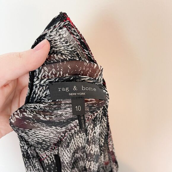 Rag & Bone NWT Maris Mini Dress Black Multi Size 10 - Picture 8 of 10
